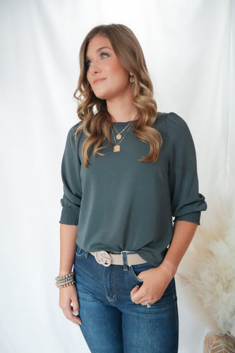 Kayla 3/4 Puff Sleeve Blouse