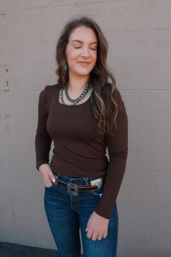 Rachel Chocolate Square Neck