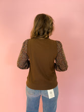 Load image into Gallery viewer, Harmony Mocha Floral Sleeve Top