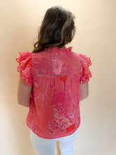 Load image into Gallery viewer, Lily Blush Ruffled V-Neck Print Top
