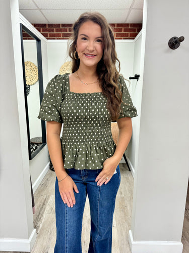 Olivia Puff Polka Dot Top