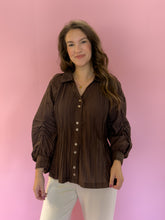 Load image into Gallery viewer, Sophia Brown Button Front Top