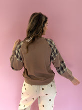 Load image into Gallery viewer, Lena Taupe Mixed Plaid Pullover