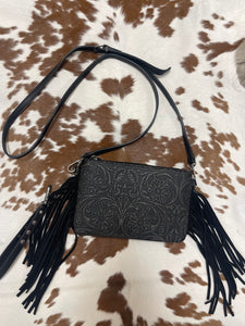 Tooled Fringe Crossbody/Wristlet