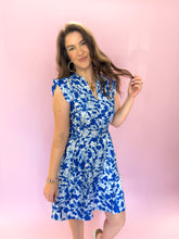 Load image into Gallery viewer, Hallie Royal Blue Floral Dress
