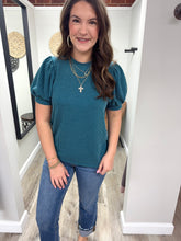 Load image into Gallery viewer, Harlow Ribbed Puff Sleeve Top