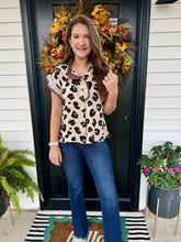Load image into Gallery viewer, Lena Leopard Ruffle Top