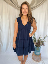 Load image into Gallery viewer, Sandra Navy Tiered Dress