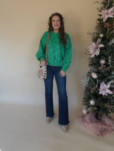 Load image into Gallery viewer, Christy Green Sequin Sweater