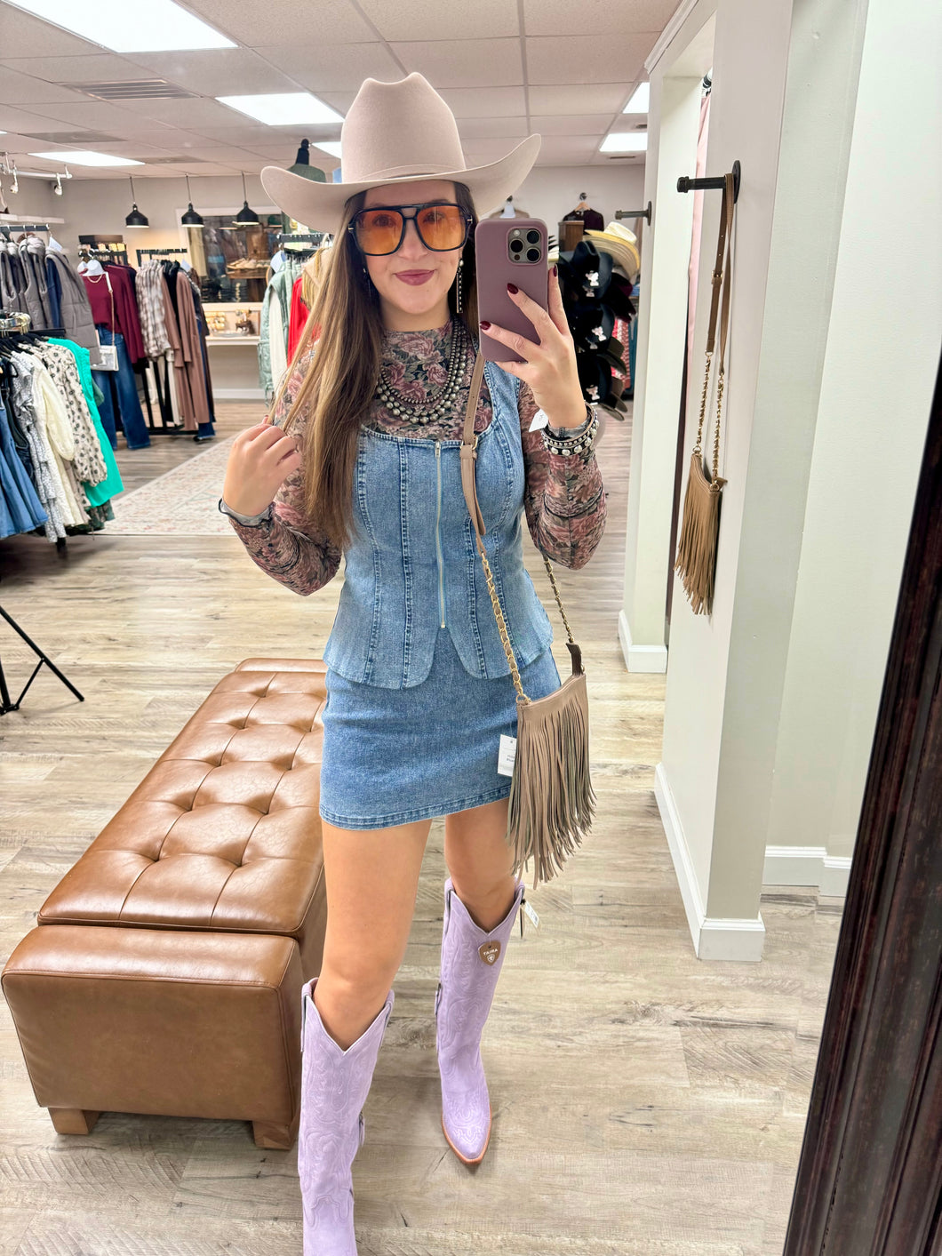 Jess Zip Up Denim Dress