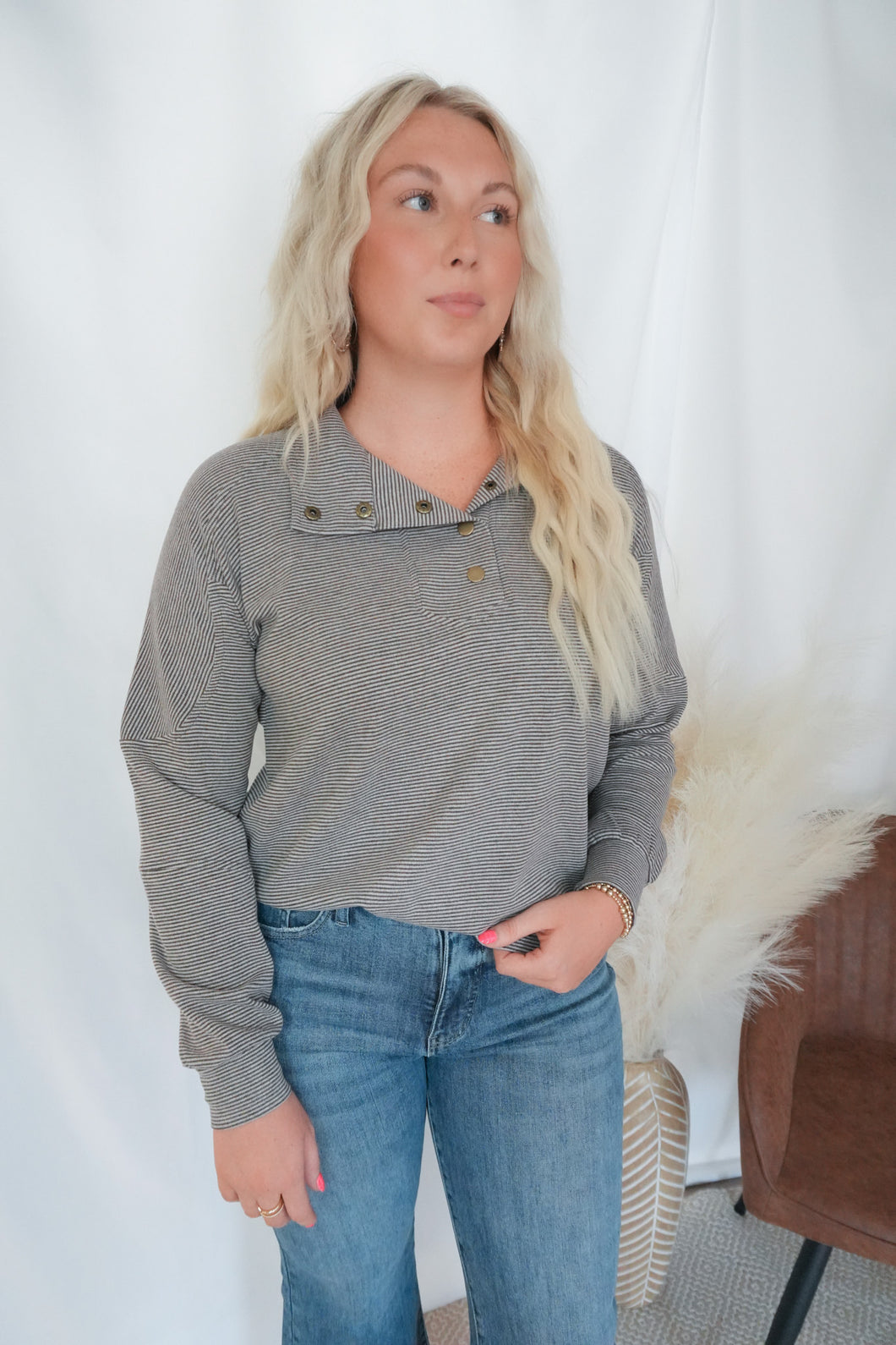 Josie Soft Striped Knit Sweatshirt