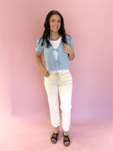 Load image into Gallery viewer, Anna Scalloped Chambray Top