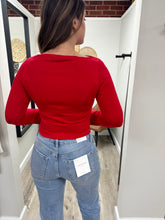 Load image into Gallery viewer, Madeline Red Bell Sleeve Top