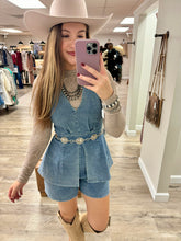 Load image into Gallery viewer, Lyndi V-Neckline Denim Romper