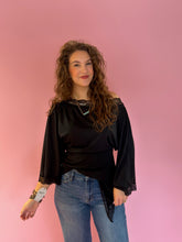 Load image into Gallery viewer, Maggie Black Lace Bell Sleeve Top