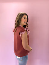 Load image into Gallery viewer, Nola Frill Neck Ruffle Sleeve Top