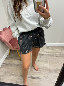 Addie Western Charcoal Shorts