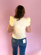 Load image into Gallery viewer, Meleah Textured Stripe Ruffle Top