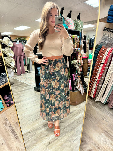 Tinley Black Floral Skirt