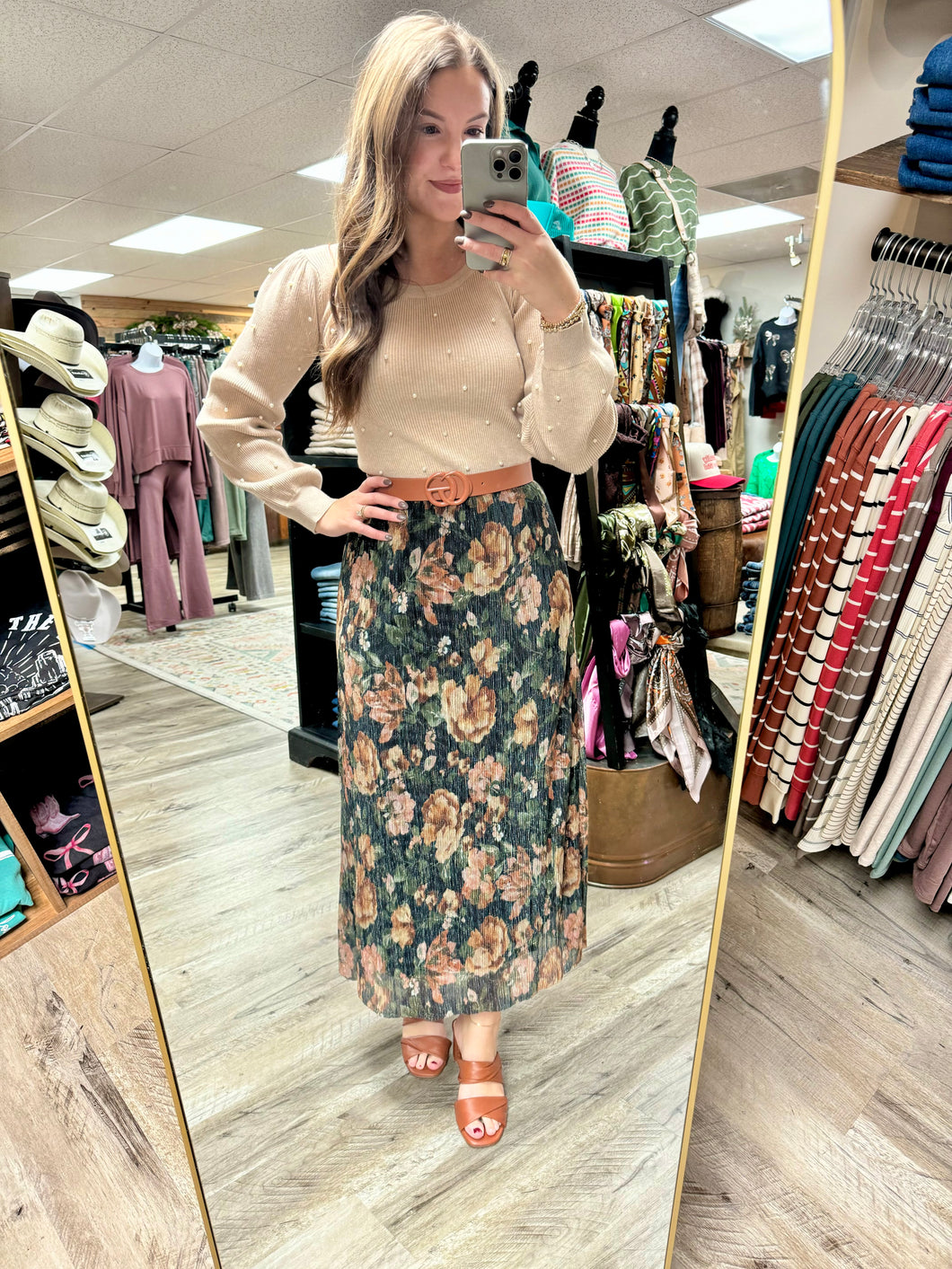 Tinley Black Floral Skirt