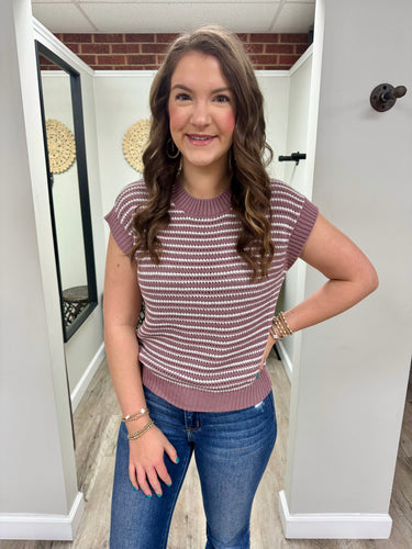 Adele Mauve Stripe Top