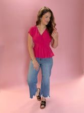 Load image into Gallery viewer, Lucy Pleated Fuchsia Top
