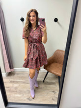 Load image into Gallery viewer, Adriana Brown Floral Dress