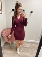 Load image into Gallery viewer, Kylie Wine Dress