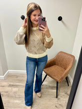 Load image into Gallery viewer, Rylee Mocha Two Tone Sweater
