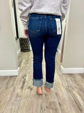 Load image into Gallery viewer, High Rise Cropped Straight Cuff Denim