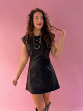 Load image into Gallery viewer, Megan Black Pleather Dress