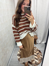 Load image into Gallery viewer, Ruthie Camel Satin Skirt