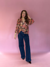 Load image into Gallery viewer, Olivia Brown Floral Blouse
