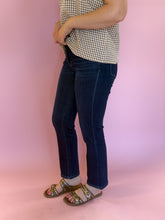 Load image into Gallery viewer, Mid Rise Dark Wash Ankle Straight Denim