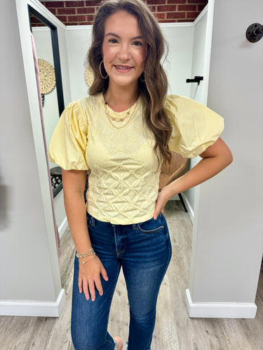 Tina Flower Puff Sleeve Top
