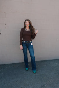 Rachel Chocolate Square Neck