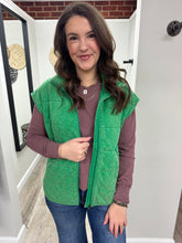 Load image into Gallery viewer, Brooklyn Quilted Green Vest