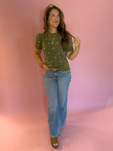 Load image into Gallery viewer, Tay Olive Polka Dot Top