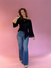 Load image into Gallery viewer, Maggie Black Lace Bell Sleeve Top