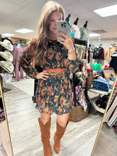Load image into Gallery viewer, Leah Black Floral Dress