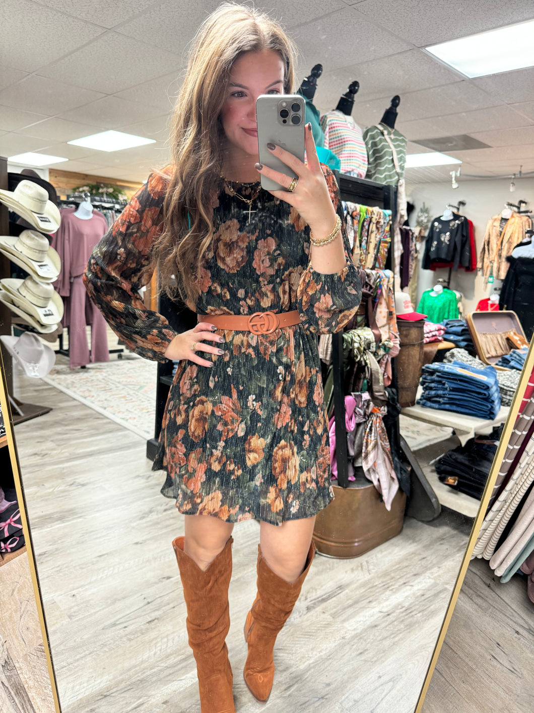 Leah Black Floral Dress