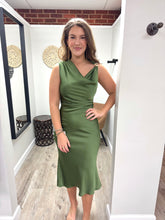 Load image into Gallery viewer, Emily Olive Midi Dress