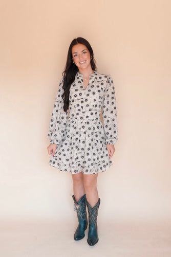 Kathleen Navy Floral Dress