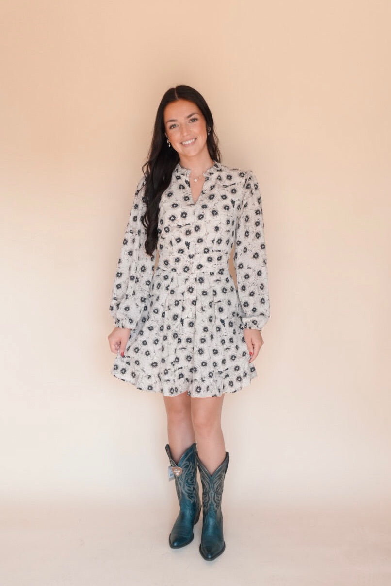 Kathleen Navy Floral Dress