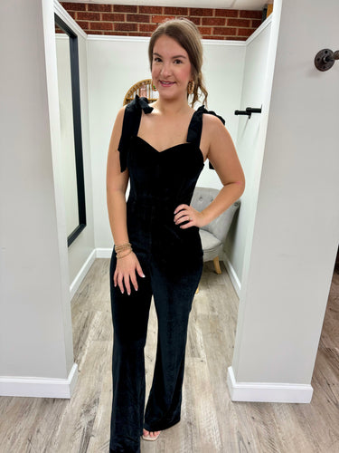 Gentry Black Velvet Jumpsuit