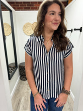 Load image into Gallery viewer, Alana Navy Stripe Top