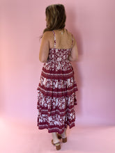 Load image into Gallery viewer, Whitney Burgundy Floral Dress