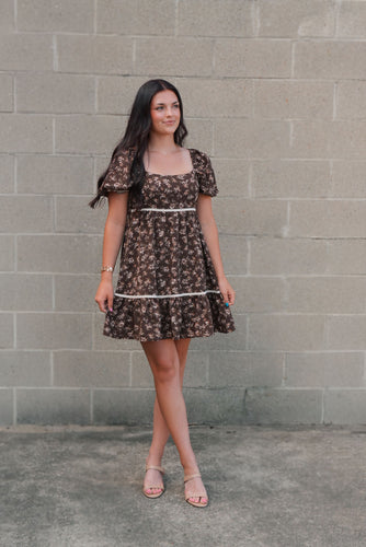 Lisa Floral Puff Sleeve Mini Dress