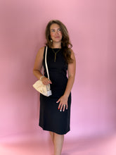 Load image into Gallery viewer, Aria Black Midi Dress