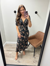 Load image into Gallery viewer, Courtney Black Floral Maxi Dress